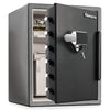 Fire-Safe Digital Alarm Water/Fire-resistant Safe - Fire Proof - Overall Size 23.8'' x 18.6'' x 19.3'' - Gunmetal Black