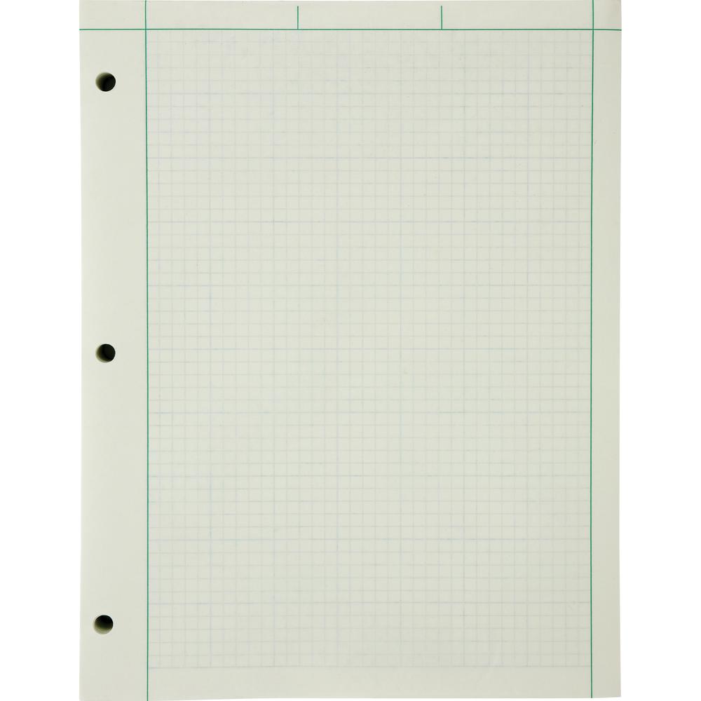 Ampad Engineering Computation Pad - 200 Sheets - Both Side Ruling Surface - Ruled Margin - 15 lb Basis Weight - Letter - 8 1/2'' x 11'' - Green Tint Paper - Chipboard Backing - 1 / Pad