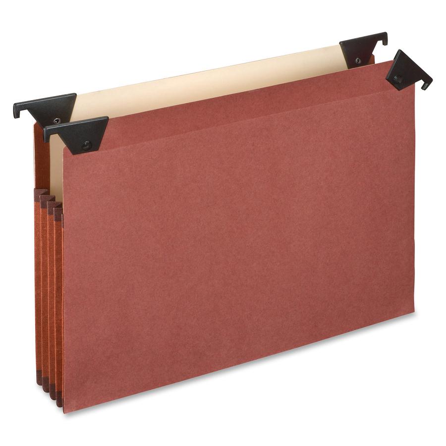 Pendaflex Letter Recycled Expanding File - 8 1/2'' x 11'' - 3 1/2'' Expansion - Red Fiber - 10% Recycled - 5 / Box