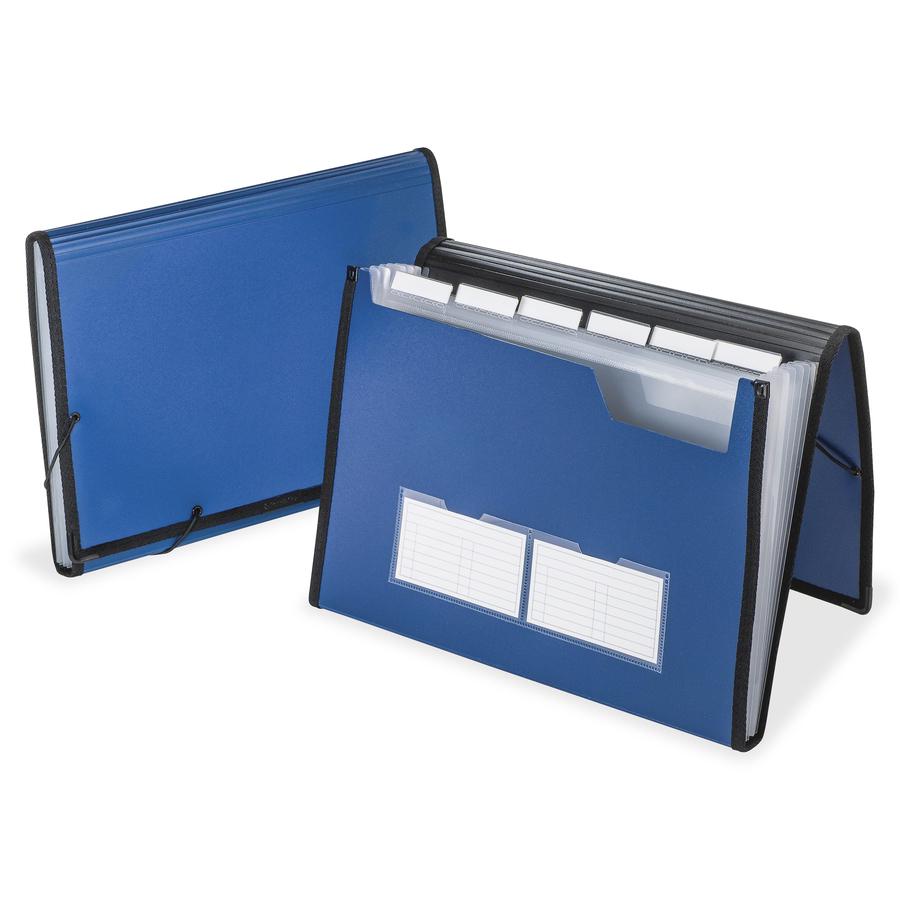 Oxford Letter Expanding File - 8 1/2'' x 11'' - 7 Pocket - Blue - Durable, Flap Closure, Elastic Closure, Wear Resistant, Tear Resistant, Moisture Resistant, Metallic - 1 Each - Pendaflex