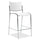 Mayline Escalate Stool - White Plastic Seat - White Plastic Back - Silver Frame - Four-legged Base - 2 / Carton