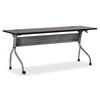 Lorell Flip Top Training Table - Rectangle Top - Four Leg Base - 4 Legs x 72'' Table Top Width x 23.50'' Table Top Depth - 29.50'' Height x 70.88'' Width x 23.63'' Depth - Assembly Required - Espresso, Sil