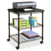 Safco Deskside Wire Machine Stand - 200 lb Load Capacity - 2 x Shelf(ves) - 27'' Height x 24'' Width x 20'' Depth - Steel - Black
