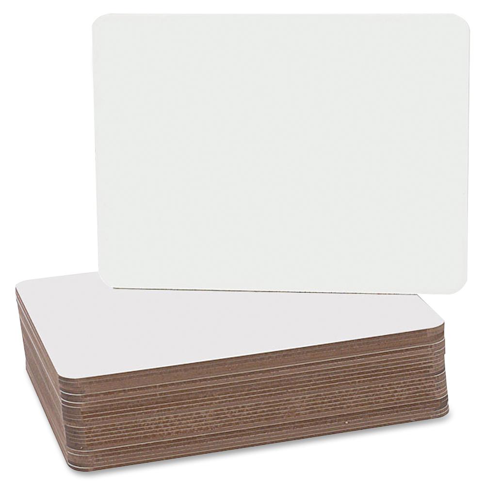 Flipside Round Corners Dry Erase Lap Board - 9.5'' (0.8 ft) Width x 12'' (1 ft) Height - White Surface - Rectangle - 24 / Pack - Flipside Products