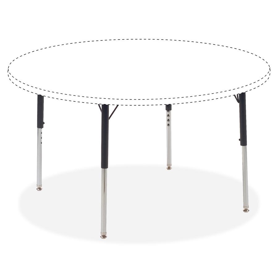 Lorell Activity Table Height-Adjustable Leg Kit - 22'' to 30''H - 30'' Length x 1.1'' Diameter - Black, Chrome