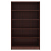 Lorell Laminate Bookcase - 0.8'' Shelf, 36'' x 12''60'' - 5 Shelve(s) - 4 Adjustable Shelf(ves) - Square Edge - Material: Thermofused Laminate (TFL) - Finish: Mahogany