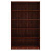 Lorell Laminate Bookcase - 0.8'' Shelf, 36'' x 12''60'' - 5 Shelve(s) - 4 Adjustable Shelf(ves) - Square Edge - Material: Thermofused Laminate (TFL) - Finish: Cherry