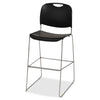 Lorell Bistro Stack Chair - Black Plastic Seat - Black Plastic Back - Chrome Steel Frame - 1 Each