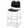 Lorell Bistro Stack Chair - Black Plastic Seat - Black Plastic Back - Chrome Steel Frame - 1 Each