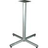 Lorell Hospitality 42'' Bistro-Height Tabletop X-leg Base - Metallic Silver X-shaped Base - 40.75'' Height x 36'' Width - Assembly Required - 1 Each