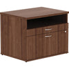 Lorell Relevance Series 2-Drawer File Cabinet Credenza w/Open Shelf - 29.5'' x 22''23.1'' - 2 x File, Storage Drawer(s) - Finish: Walnut Laminate