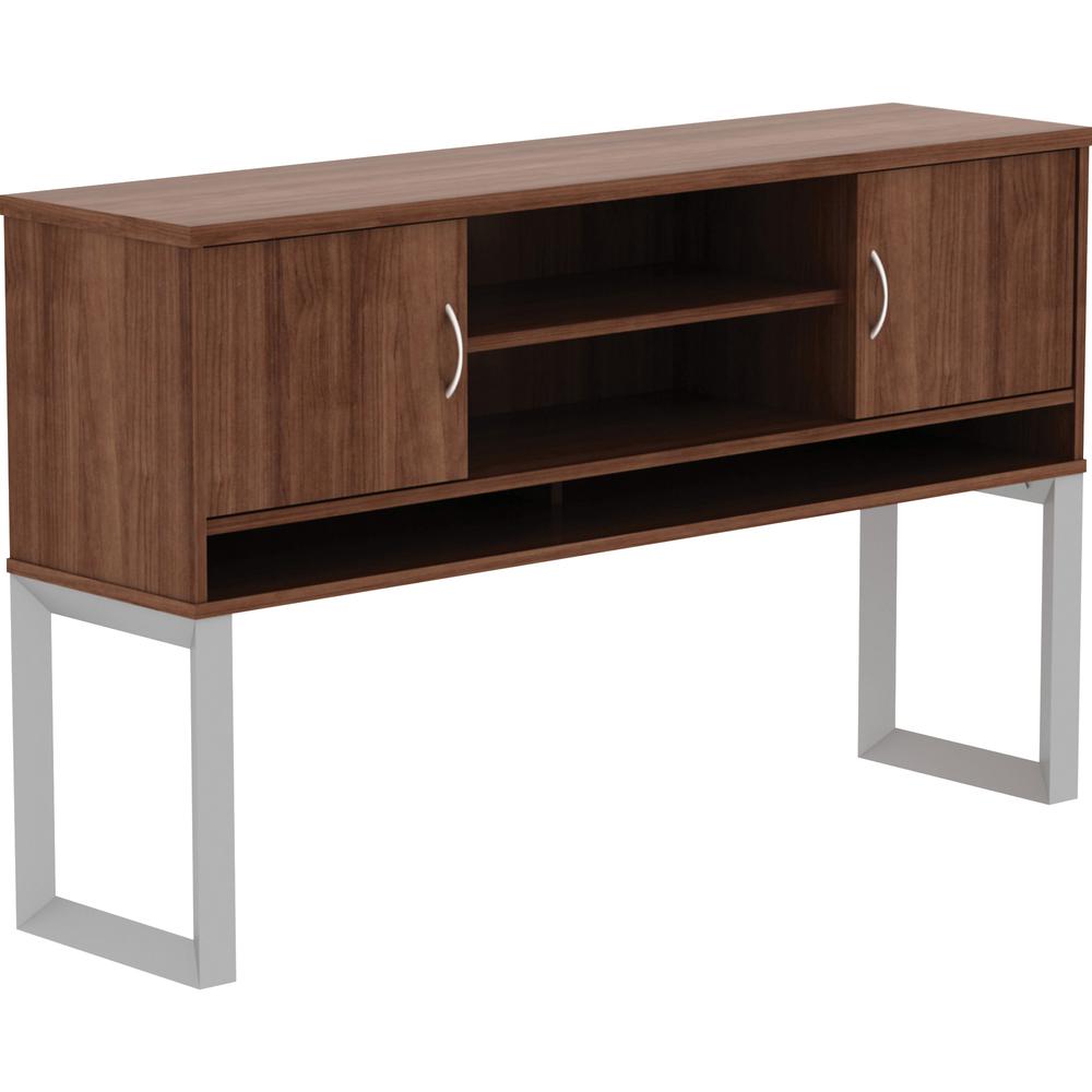 Lorell Relevance Series Freestanding Hutch - 59'' x 15''36'' - 3 Shelve(s) - Finish: Walnut Laminate