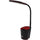 Data Accessories Company Desk Lamp - 16'' Height - 5.50 W LED Bulb - Desk Mountable - Black, Red - for Office, Home, Dorm