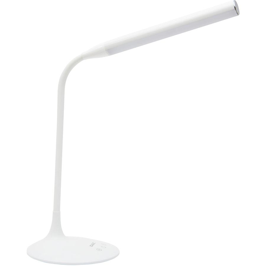 Data Accessories Company Desk Lamp - 15'' Height - 6 W LED Bulb - Desk Mountable - White - for Office, Home, Dorm