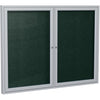 Ghent 36''x48'' 2-Door Satin Aluminum Frame Enclosed Vinyl Bulletin Board - Ebony