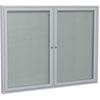 Ghent 48''x60'' 2-Door Outdoor Enclosed Vinyl Bulletin Board, Shatter Resistant, with Lock, Satin Aluminum Frame - Silver (PA24860VX-193), Made in the USA
