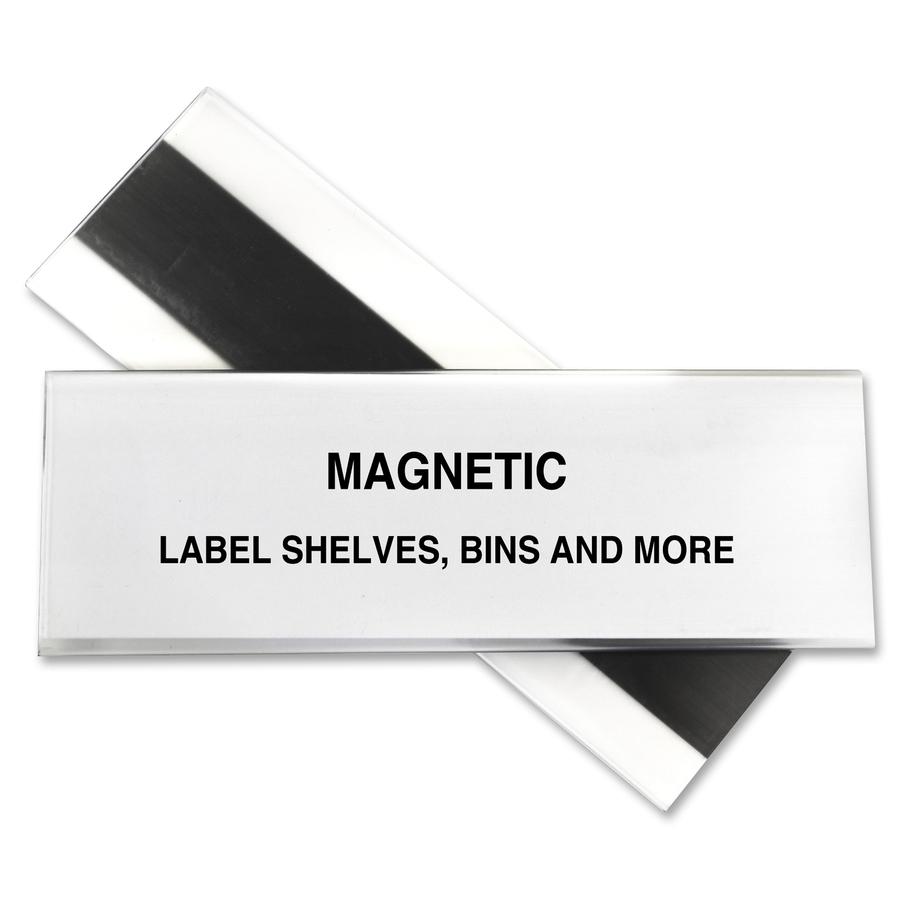 C-Line HOL-DEX Magnetic Shelf/Bin Label Holders - 2-Inch x 6-Inch, 10/BX, 87247