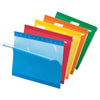 Pendaflex 1/5 Tab Cut Letter Recycled Hanging Folder - 8 1/2'' x 11'' - Blue, Red, Orange, Yellow, Green - 10% Recycled - 25 / Box