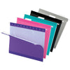 Pendaflex 1/5 Tab Cut Letter Recycled Hanging Folder - 8 1/2'' x 11'' - Aqua, Pink, Black, Gray, Violet - 10% Recycled - 25 / Box