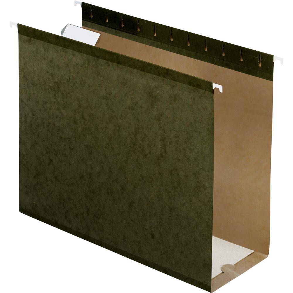 Pendaflex Letter Recycled Hanging Folder - 4'' Folder Capacity - 8 1/2'' x 11'' - Folder - Pressboard - Standard Green - 10% Recycled - 25 / Box