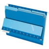 Pendaflex 1/3 Tab Cut Letter Recycled Top Tab File Folder - 8 1/2'' x 11'' - Top Tab Location - Assorted Position Tab Position - Blue - 10% Recycled - 100 / Box