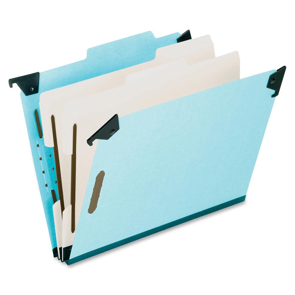 Pendaflex Legal Recycled Classification Folder - 8 1/2'' x 14'' - 2'' Expansion - 2 3/4'' Fastener Capacity for Folder - 2 Divider(s) - Pressboard, Tyvek - Blue - 65% Recycled