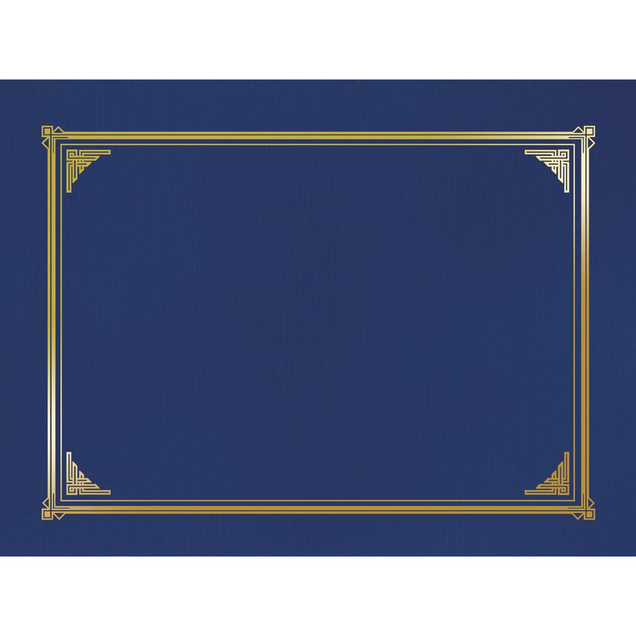 Geographics Letter, A4+ Recycled Certificate Holder - 8 1/2'' x 11'' , 10'' x 8'' , 8 17/64'' x 11 11/16'' - Linen - Navy Blue - 30% Recycled - 6 / Pack