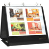 Lion Insta-Cover Round Ring Easel Binder - 3/4'' Binder Capacity - Letter - 8 1/2'' x 11'' Sheet Size - 3 x Round Ring Fastener(s) - 40 Pocket(s) - Black - Recycled - Label Holder, Reinforced Sewn Edge,