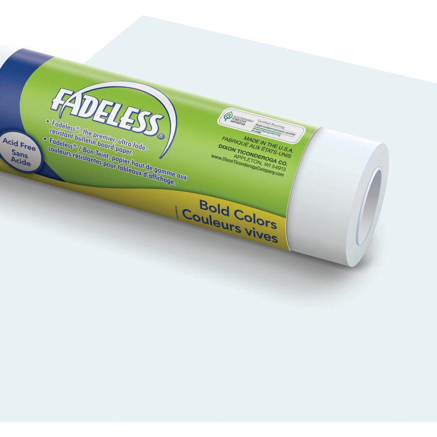 Fadeless Bulletin Board Art Paper - ClassRoom Project, Home Project, Office Project - 48''Width x 50 ftLength - 1 / Roll - White - Pacon