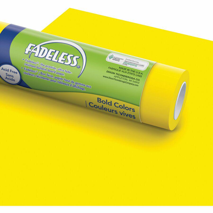 Fadeless Bulletin Board Art Paper - ClassRoom Project, Home Project, Office Project - 48''Width x 50 ftLength - 1 / Roll - Canary - Pacon