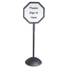 Safco Write Way Dual-sided Directional Sign - 1 Each - 22.5'' Width x 65'' Height x 18'' Depth - Octagonal Shape - Both Sides Display, Magnetic, Durable - Steel - Indoor, Outdoor, Office - Black