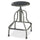 Safco Diesel Series High Base Stool with out Back - Leather Seat - Steel Frame - Pewter - 1 Each