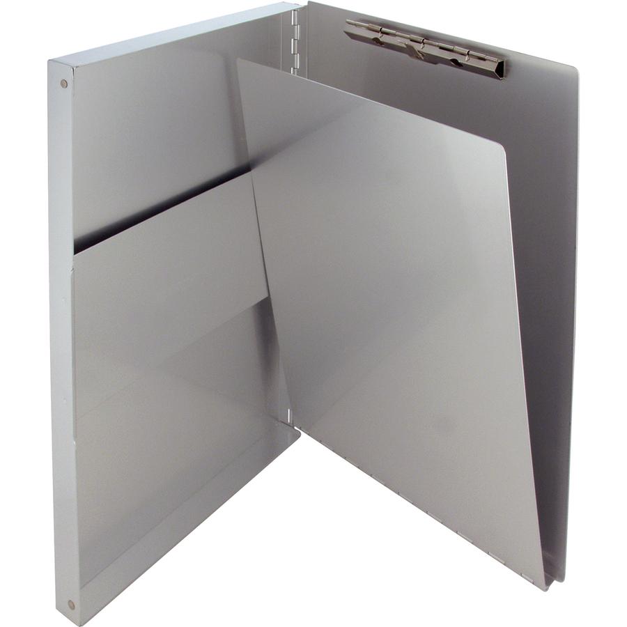 Saunders Snapak Side-open Storage Form Holder - 0.50'' Clip Capacity - Storage for 30 Sheet - Side Opening - 8 1/2'' x 14'' - Aluminum - Silver - 1 Each