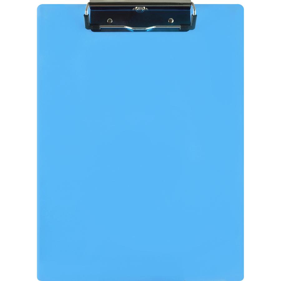 Saunders Acrylic Clipboard - 0.50'' Clip Capacity - 9'' x 12'' - Acrylic - Blue - 1 Each