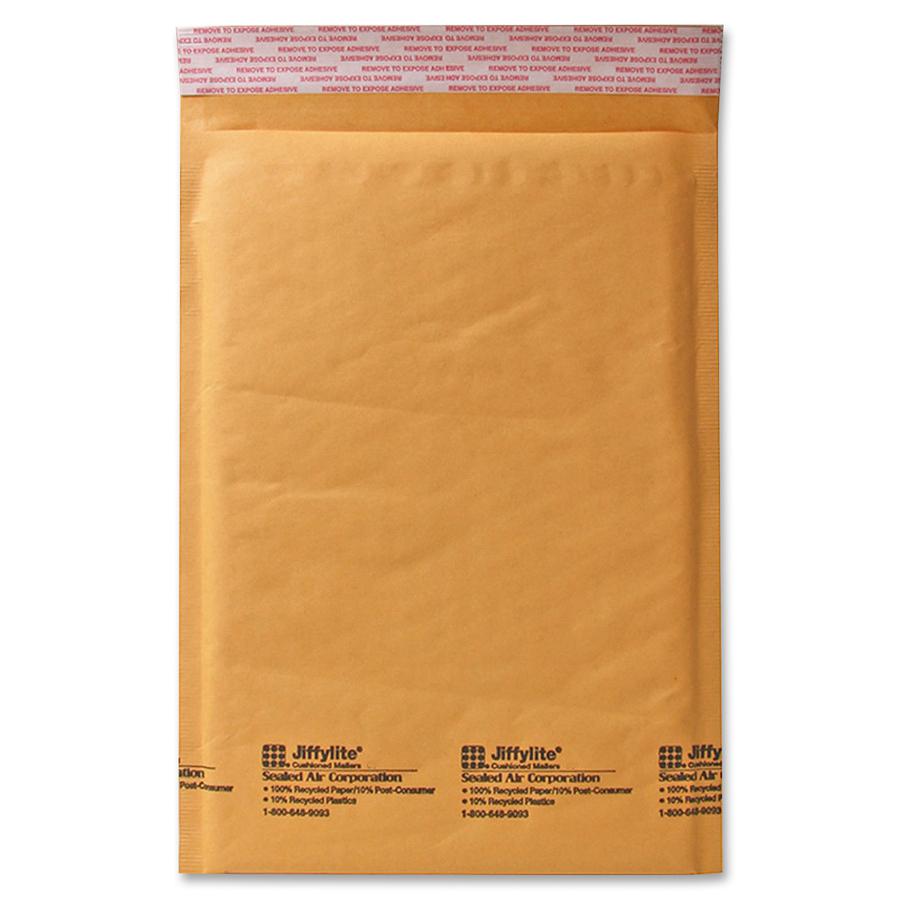 Sealed Air JiffyLite Cellular Cushioned Mailers - Bubble - #4 - 9 1/2'' Width x 14 1/2'' Length - Peel & Seal - Kraft - 25 / Carton - Kraft