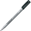Staedtler Lumocolor Fine Point Waterbased Marker - Fine Marker Point - Black Water Based Ink - Black Polypropylene Barrel - 10 / Box