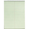 TOPS Green Tint Steno Books - 60 Sheets - Wire Bound - Ruled Margin - 6'' x 9'' - Green Paper - Hardboard Cover - WireLock - 12 / Pack