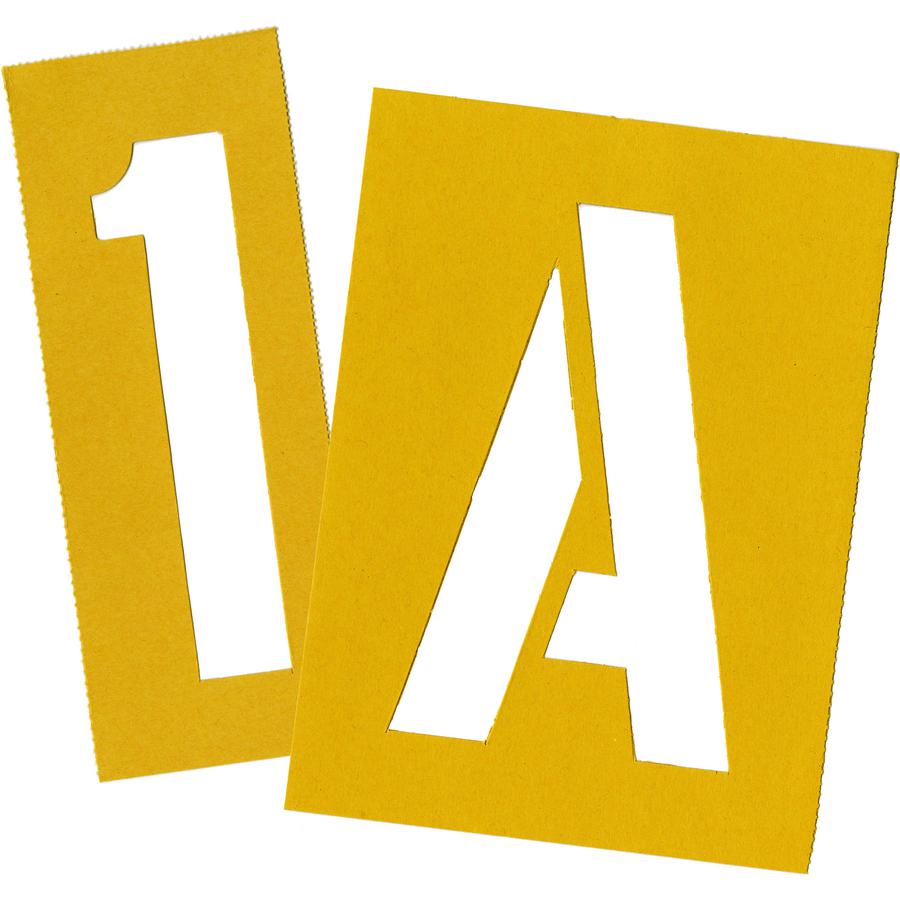 Chartpak Painting Letters/Numbers Stencils - 6'' - Gothic - Yellow