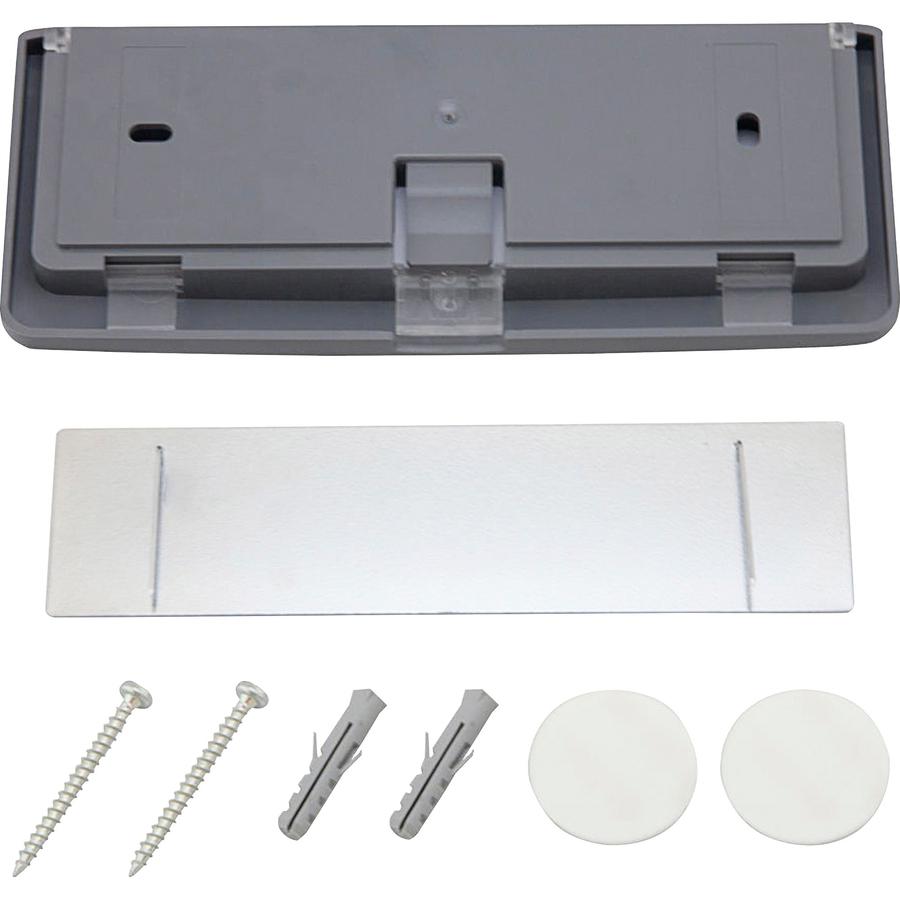 DURABLE CLICK SIGN with Cubicle Panel Pins - 4-1/8'' x 5-7/8'' - 2 Pins - Anti-glare - Acrylic, Aluminum - Updateable - Graphite - 1 Pack - Durable