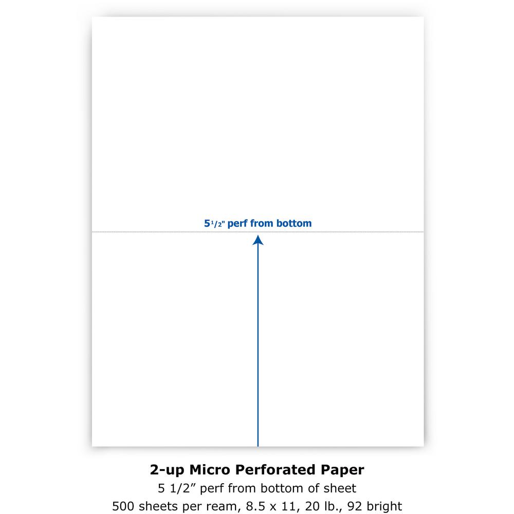PrintWorks Professional Pre-Perforated Paper for Statements, Tax Forms, Bulletins, Planners & More - Letter - 8 1/2'' x 11'' - 20 lb Basis Weight - 500 / Ream - Sustainable Forestry Initiative (SFI) - P - Printworks