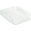 Lorell Single Stacking Document Tray - Desktop - Durable, Lightweight, Non-skid, Stackable - Clear - Acrylic - 1 Each
