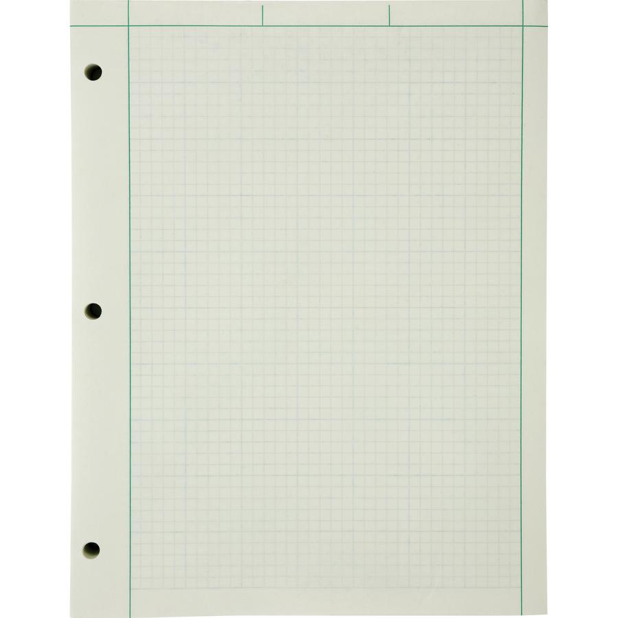 Ampad Engineering Computation Pad - 200 Sheets - Both Side Ruling Surface - Ruled Margin - 15 lb Basis Weight - Letter - 8 1/2'' x 11'' - Green Tint Paper - Chipboard Backing - 1 / Pad