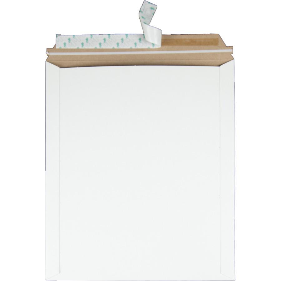 Quality Park Sturdy Fiberboard Photo Mailers - Board - 12 3/4'' Width x 15'' Length - Self-sealing - Fiberboard - 25 / Box - White