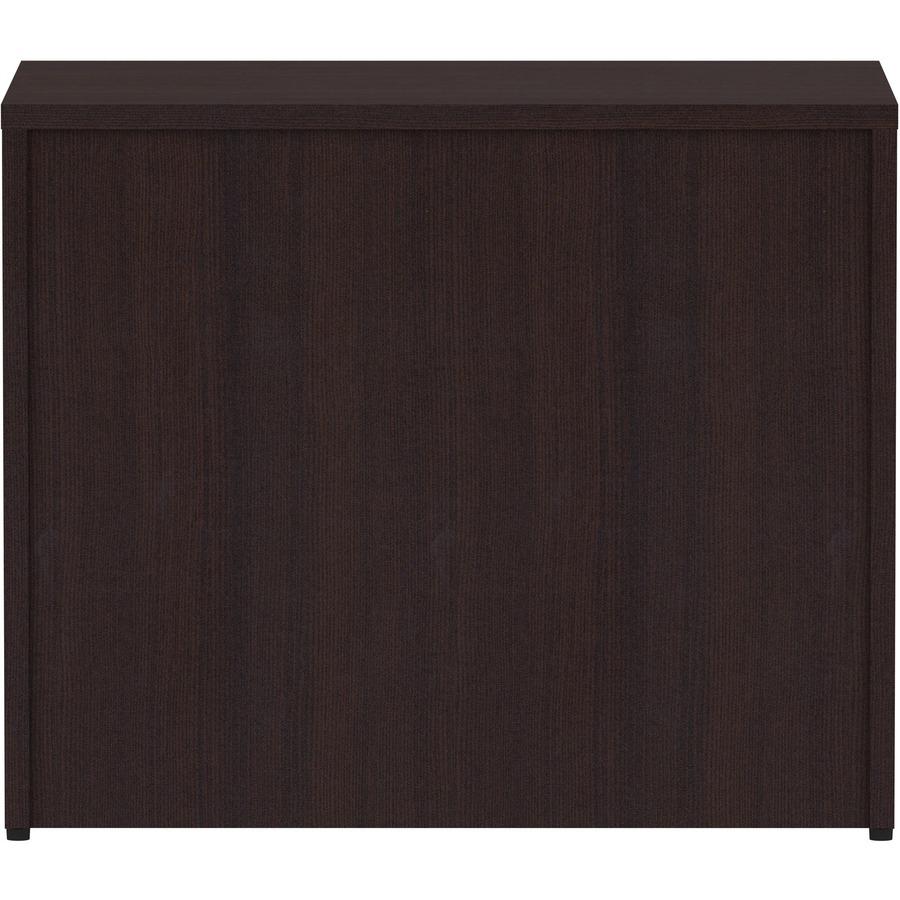 Lorell Essentials Series Box/Box/File Lateral File - 35.5'' x 22''29.5'' Lateral File, 1'' Side Panel - 4 x File, Box Drawer(s) - Finish: Espresso Laminate