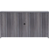 Lorell Essentials Series Stack-on Hutch with Doors - 66'' x 15''36'' - 4 Door(s) - Finish: Weathered Charcoal Laminate