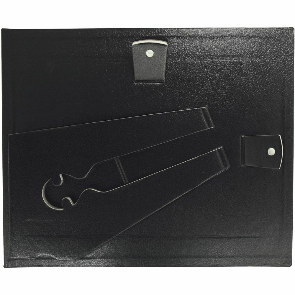 Golite nu-dell Flat Document Frames - Holds 11'' x 8.50'' Insert - Desktop - Horizontal, Vertical - Easel Back, Hanger - 2 / Pack - Leatherette - Black - NuDell