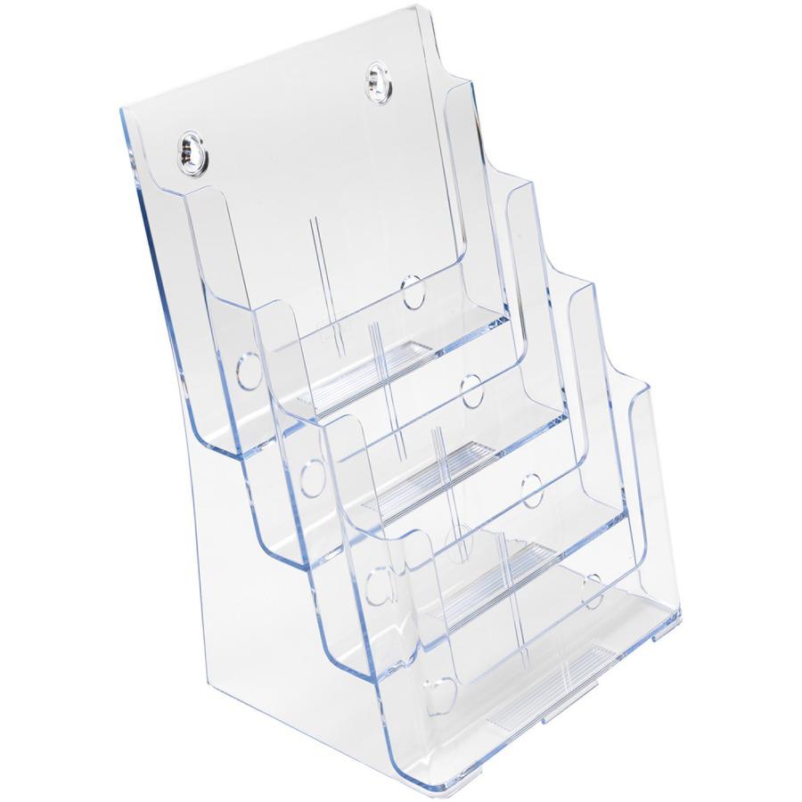 Deflecto Multi-Compartment DocuHolder - 920 x Sheet - 4 Compartment(s) - 1.57'' - 13.5'' Height x 9.3'' Width x 7'' DepthDesktop - Clear - Polystyrene - 1 Each - deflecto