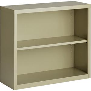 Lorell Fortress Series Bookcase - 34.5'' x 13'' x 30'' - 2 x Shelf(ves) - Putty - Powder Coated - Steel - Recycled