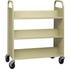 Lorell Double-sided Book Cart - 6 Shelf - 200 lb Capacity - 5'' Caster Size - Steel - x 36'' Width x 19'' Depth x 46'' Height - Putty - 1 Each