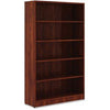 Lorell Laminate Bookcase - 0.8'' Shelf, 36'' x 12''60'' - 5 Shelve(s) - 4 Adjustable Shelf(ves) - Square Edge - Material: Thermofused Laminate (TFL) - Finish: Cherry